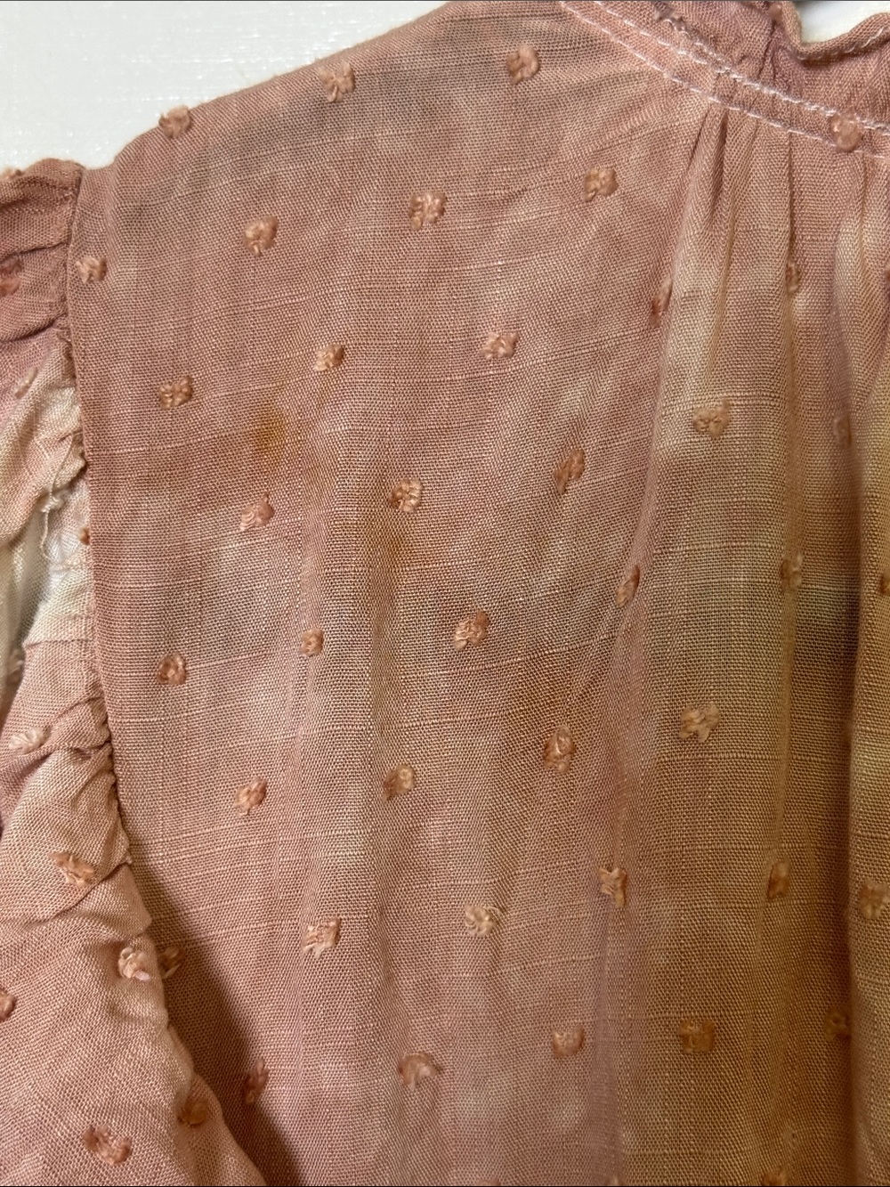 NWT Blu Pepper Tie Dye Swiss Dot Boho Midi Dress Large Pink Ruffle Cottagecore - Picture 11 of 11
